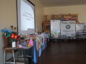 Produtos expostos durante a etapa regional da Conferência de Economia Solidária 