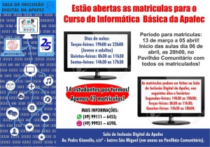 Panfleto Digital Curso de Informática Básica 2017